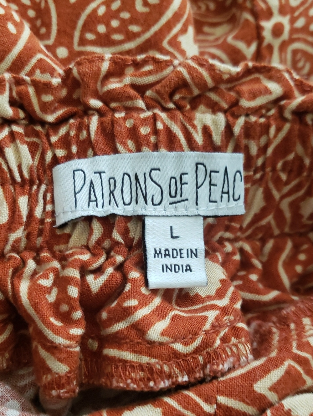 Patrons of Peace Wide Leg Pants in Rust Orange Print - Picture 7 of 7